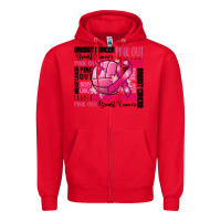 Red volleyball pink out breast cancer Zipper Hoodie - RanaPortraitStore