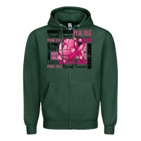 Sports Green volleyball pink out breast cancer Zipper Hoodie - RanaPortraitStore