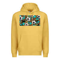 Antique Gold western leopard camouflage turquoise soccer licence plate template Premium Hoodie - Artiststas
