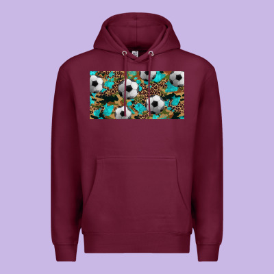 Western Leopard Camouflage Turquoise Soccer Licence Plate Template Premium Hoodie Designed By Artiststas