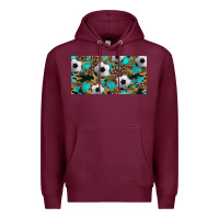Burgundy western leopard camouflage turquoise soccer licence plate template Premium Hoodie - Artiststas