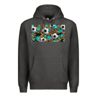Charcoal Heather western leopard camouflage turquoise soccer licence plate template Premium Hoodie - Artiststas