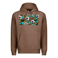 Chestnut western leopard camouflage turquoise soccer licence plate template Premium Hoodie - Artiststas