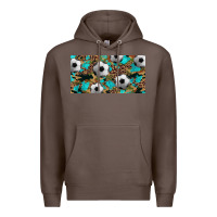 Coffee western leopard camouflage turquoise soccer licence plate template Premium Hoodie - Artiststas