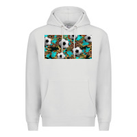 Dove Grey western leopard camouflage turquoise soccer licence plate template Premium Hoodie - Artiststas