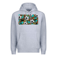 Heather Grey western leopard camouflage turquoise soccer licence plate template Premium Hoodie - Artiststas