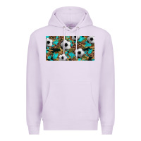 Lilac western leopard camouflage turquoise soccer licence plate template Premium Hoodie - Artiststas