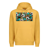 Mustard western leopard camouflage turquoise soccer licence plate template Premium Hoodie - Artiststas