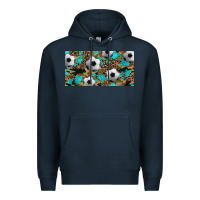 Navy western leopard camouflage turquoise soccer licence plate template Premium Hoodie - Artiststas