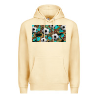 Pina Colada western leopard camouflage turquoise soccer licence plate template Premium Hoodie - Artiststas