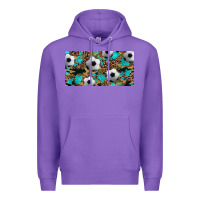 Purple western leopard camouflage turquoise soccer licence plate template Premium Hoodie - Artiststas