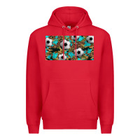 Red western leopard camouflage turquoise soccer licence plate template Premium Hoodie - Artiststas