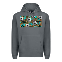 Rock western leopard camouflage turquoise soccer licence plate template Premium Hoodie - Artiststas