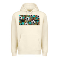 Sandshell western leopard camouflage turquoise soccer licence plate template Premium Hoodie - Artiststas