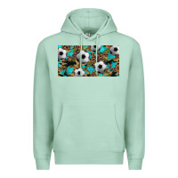 Seafoam western leopard camouflage turquoise soccer licence plate template Premium Hoodie - Artiststas