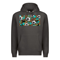 Smoke western leopard camouflage turquoise soccer licence plate template Premium Hoodie - Artiststas