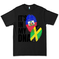 Black jamaican and haitian mix flag dna heritage Premium Tee - artisFamous