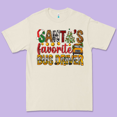 Santa's Favorite Bus Driver Premium Tee Designed By Bundleandbundleshop