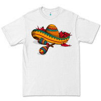 White maracas sombrero mexican Premium Tee - artisFamous