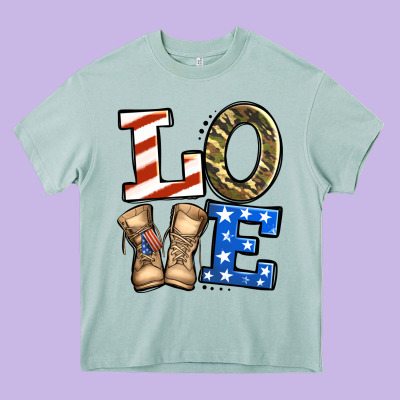 4th Of July Army Love Heavy Core Tee Designed By Jasminsmagicworld