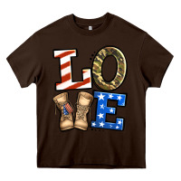 Chocolate Brown 4th of July Army Love Heavy Core Tee - Jasminsmagicworld