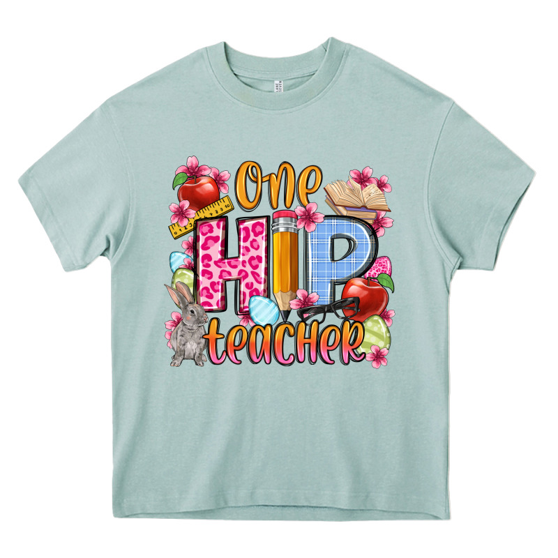 Easter Day One Hip Teacher Heavy Core Tee by OliviaCreatesArt | Teevron