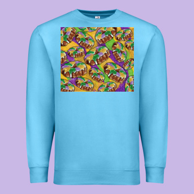 Mardi Gras King Cake Premium Sweatshirt Designed By Ranaportraitstore