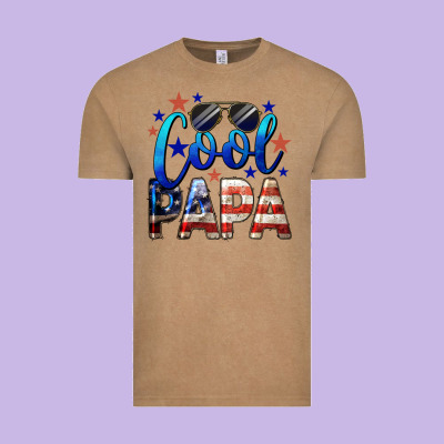Cool Papa American Flag 4th Of July Vintage Tee Designed By Lillyallendesigns