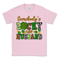 Bubblegum Pink St. Patrick's Somebody's lucky as husband Classic Tee - OliviaCreatesArt