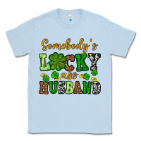 Dusty Blue St. Patrick's Somebody's lucky as husband Classic Tee - OliviaCreatesArt