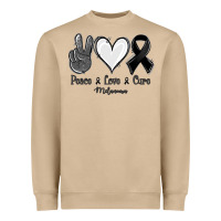Mushroom Peace Love Cure Melanoma Cancer Heavyweight Sweatshirt - Jasminsmagicworld