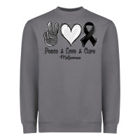 Storm Peace Love Cure Melanoma Cancer Heavyweight Sweatshirt - Jasminsmagicworld