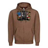Chestnut american flag with army boots Zipper Hoodie - RanaPortraitStore