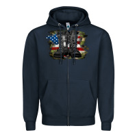 Navy american flag with army boots Zipper Hoodie - RanaPortraitStore