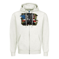 Oatmeal Heather american flag with army boots Zipper Hoodie - RanaPortraitStore