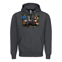 Smoke american flag with army boots Zipper Hoodie - RanaPortraitStore