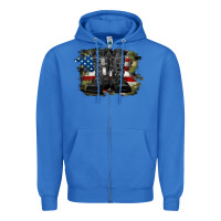 True Royal american flag with army boots Zipper Hoodie - RanaPortraitStore