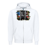 White american flag with army boots Zipper Hoodie - RanaPortraitStore