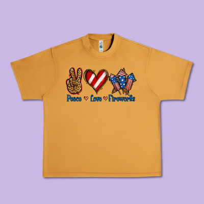 Peace Love Fireworks Urban Heavy Tee Designed By Jasminsmagicworld