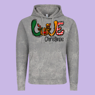 Love Christmas Vintage Hoodie Designed By Cowhidedigitalart