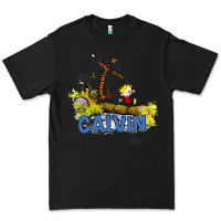 Black calvin hobbes Premium Tee - artisFamous