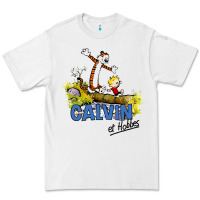 White calvin hobbes Premium Tee - artisFamous
