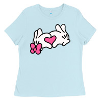 Baby Blue Minnie Mouse Ladies Tee - CowhideDigitalArt