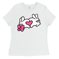 White Minnie Mouse Ladies Tee - CowhideDigitalArt