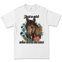 White Just A Girl Who Loves Horses Premium Tee - artisFamous