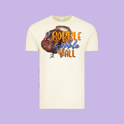 Fall Gobble Gobble Y'all Vintage Tee Designed By Lillyallendesigns