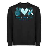 Peace Love Cure Cervical Cancer Heavyweight Sweatshirt | Teevron