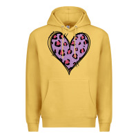 Antique Gold Glitter Purple Leopard Heart Premium Hoodie - Jasminsmagicworld