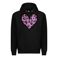 Black Glitter Purple Leopard Heart Premium Hoodie - Jasminsmagicworld