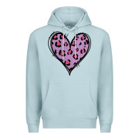 Blue Mist Glitter Purple Leopard Heart Premium Hoodie - Jasminsmagicworld